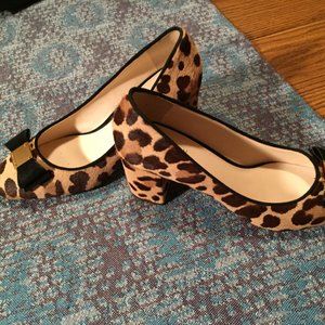 Cole Haan Tali Bow Pump Women's Size 7.5 Ocelot Print / Real Fur